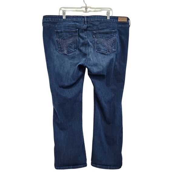 Levi's Slight Curve Boot Cut Jeans Classic Fit High Rise Dark Wash Plus Size 24W - Picture 2 of 10